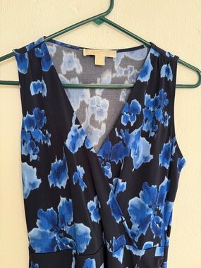 Michael Kors Black Dress with Blue Floral Print